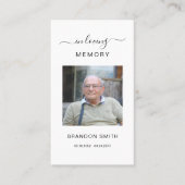 葬儀悔やみや弔慰写真記念祈りの言葉カード 名刺 (正面)