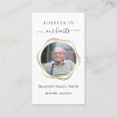 葬儀悔やみや弔慰写真記念祈りの言葉カード 名刺 (正面)