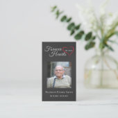 葬儀悔やみや弔慰写真記念祈りの言葉カード 名刺 (スタンド正面)