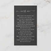 葬儀悔やみや弔慰写真記念祈りの言葉カード 名刺 (裏面)