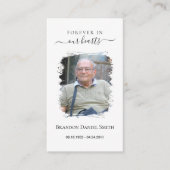 葬儀悔やみや弔慰写真記念祈りの言葉カード 名刺 (正面)