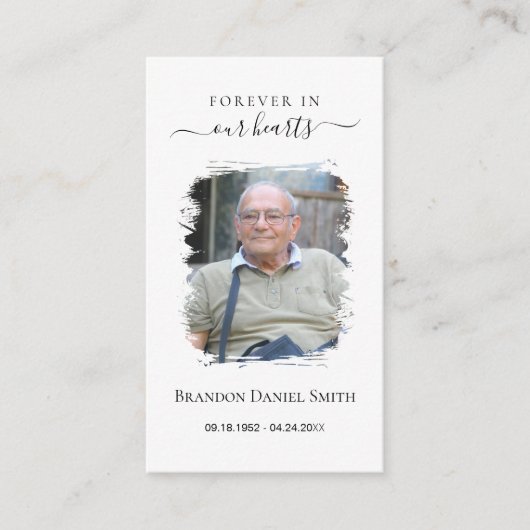 葬儀悔やみや弔慰写真記念祈りの言葉カード 名刺 (正面)