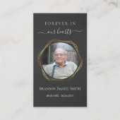 葬儀悔やみや弔慰写真記念祈りの言葉カード 名刺 (正面)