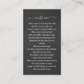 葬儀悔やみや弔慰写真記念祈りの言葉カード 名刺 (裏面)