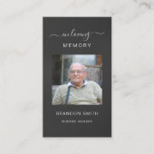 葬儀悔やみや弔慰写真記念祈りの言葉カード 名刺 (正面)