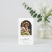 葬儀悔やみや弔慰写真記念祈りの言葉カード 名刺 (スタンド正面)