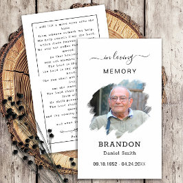 葬儀悔やみや弔慰写真記念祈りの言葉カード 名刺