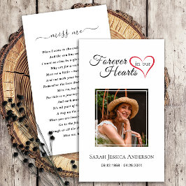 葬儀悔やみや弔慰写真記念祈りの言葉カード 名刺