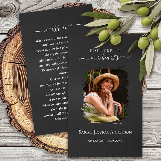 葬儀悔やみや弔慰写真記念祈りの言葉カード 名刺