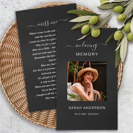 葬儀悔やみや弔慰写真記念祈りの言葉カード 名刺