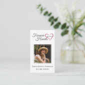 葬儀悔やみや弔慰写真記念祈りの言葉カード 名刺 (スタンド正面)