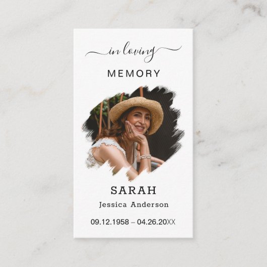 葬儀悔やみや弔慰写真記念祈りの言葉カード 名刺 (正面)