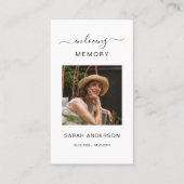 葬儀悔やみや弔慰写真記念祈りの言葉カード 名刺 (正面)