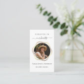 葬儀悔やみや弔慰写真記念祈りの言葉カード 名刺 (スタンド正面)