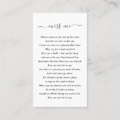 葬儀悔やみや弔慰写真記念祈りの言葉カード 名刺 (裏面)