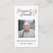 葬儀悔やみや弔慰写真記念祈りの言葉カード 名刺 (正面)