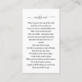 葬儀悔やみや弔慰写真記念祈りの言葉カード 名刺 (裏面)