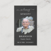 葬儀悔やみや弔慰写真記念祈りの言葉カード 名刺 (正面)