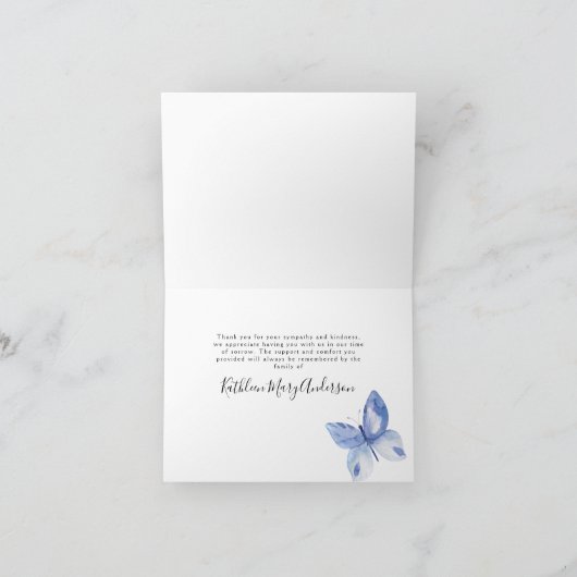 葬儀悔やみや弔慰大理石感謝状 サンキューカード (内部)