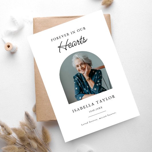 葬儀悔やみや弔慰永遠に私たちのハート写真 サンキューカード