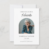 葬儀悔やみや弔慰永遠に私たちのハート写真 サンキューカード (正面)