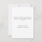 葬儀悔やみや弔慰永遠に私たちのハート写真 サンキューカード (裏面)