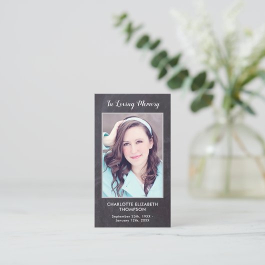 葬儀悔やみや弔慰記念祈りの言葉カードフォト石板 コーリングカード (スタンド正面)