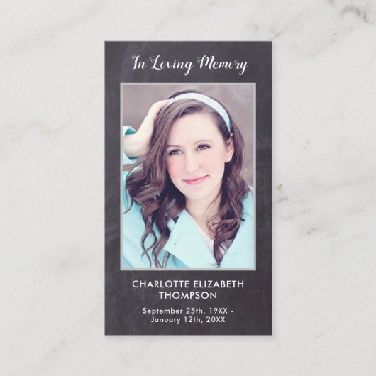 葬儀悔やみや弔慰記念祈りの言葉カードフォト石板 コーリングカード (正面)