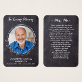 葬儀悔やみや弔慰記念祈りの言葉カード付き写真 (正面&裏面)