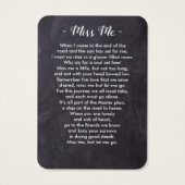 葬儀悔やみや弔慰記念祈りの言葉カード付き写真 (裏面)