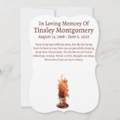 葬儀悔やみや弔慰記念祈りの言葉フォトカード (裏面)