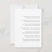 葬儀悔やみや弔慰記念祈りの言葉記念カード (裏面)