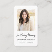 葬儀悔やみや弔慰記念祈りの言葉記念カード 名刺 (正面)