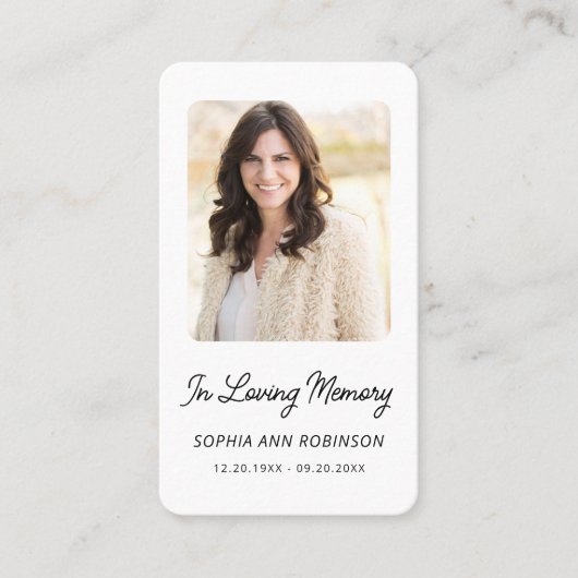 葬儀悔やみや弔慰記念祈りの言葉記念カード 名刺 (正面)