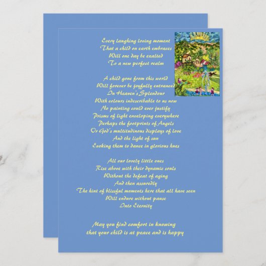 葬儀悔やみや弔慰記念詩子 (正面/裏面)