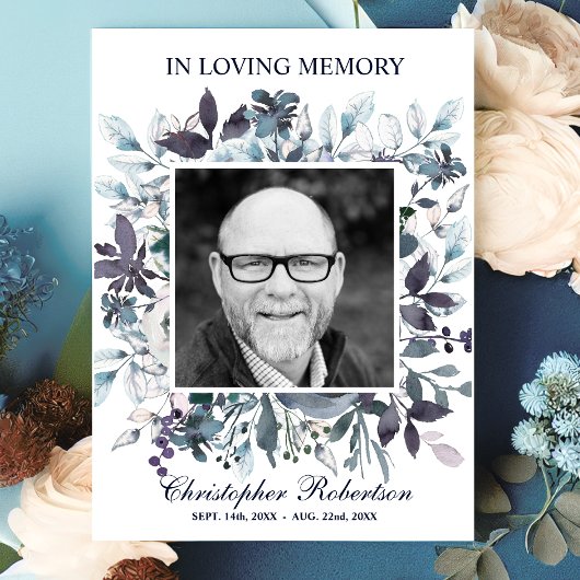 葬儀悔やみや弔慰詩祈りの言葉ありがとう |青 サンキューカード