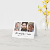 葬儀悔やみや弔慰3 Photo Memorial Thank You カード (黄色い花)