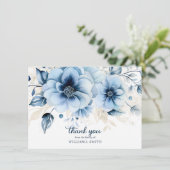 葬儀愛のメモリーブルーネイビーありがとう |写真 カード (スタンド正面)