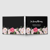 葬儀愛のワンウォータカラーピンク白いバラ ゲストブック (全面)