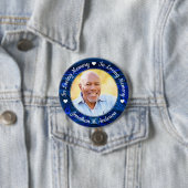 葬儀愛の思い出フォトブルーマーブルメモリアル 缶バッジ (インサイチュ)