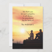 葬儀感謝してい父子魚釣り魚 サンキューカード (裏面)