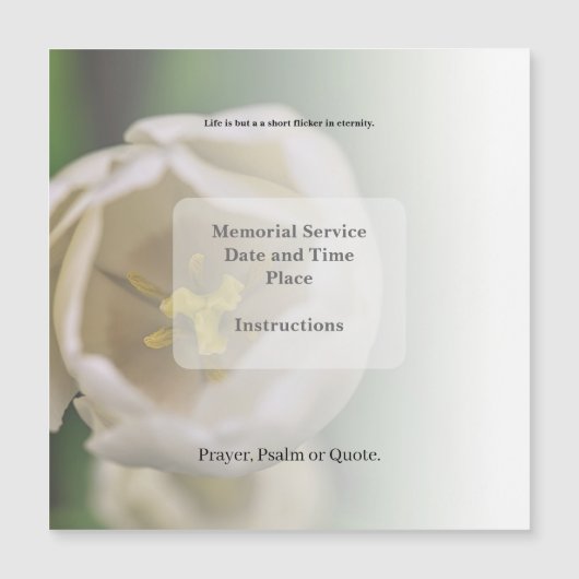 葬儀招待状 (正面)