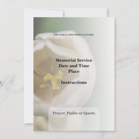 葬儀招待状 サンキューカード (正面)