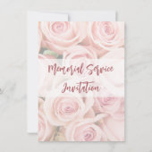 葬儀招待状 – ソフトピンクローズの花束 招待状 (裏面)