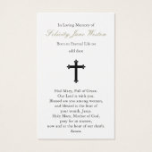 葬儀損失イエズハグ祈りの言葉同情カード (裏面)