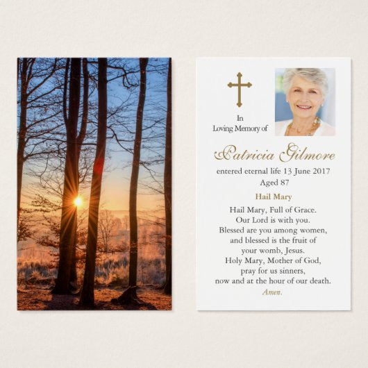 葬儀損失サンズレイズ祈りの言葉同情カード (正面&裏面)