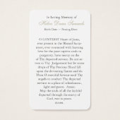 葬儀損失セントオーガスティン祈りの言葉同情カード (裏面)