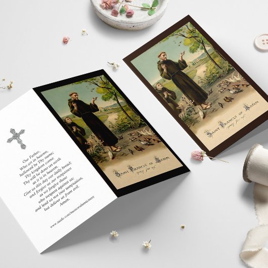 葬儀損失セントフランシス祈りの言葉同情カード 名刺