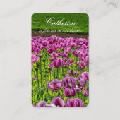 葬儀損失パープルポピー祈りの言葉同情カード 名刺 (正面)