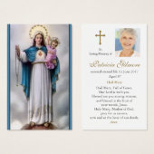 葬儀損失メアリー12スター祈りの言葉同情カード (正面&裏面)